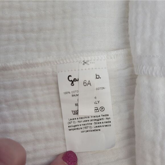 NEW Gaya Lab white gauze asymmetrical cinch side tunic top unisex 6 - Picture 7 of 12